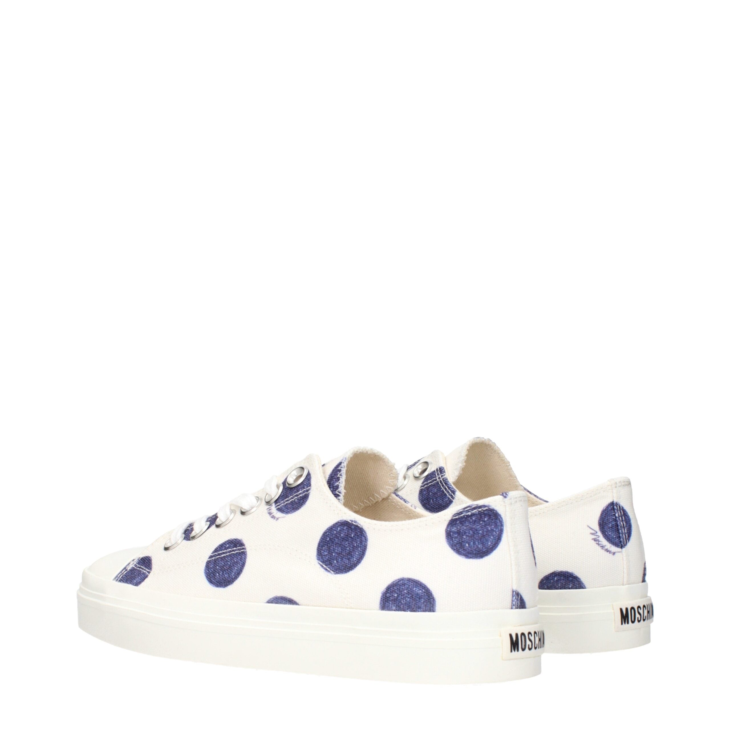Moschino Hvide Lave Sneakers i Stof