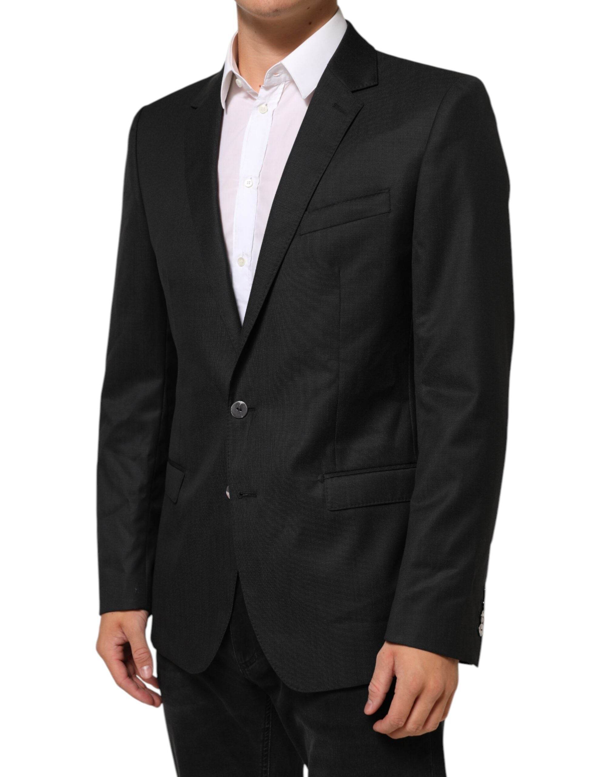 Dolce & Gabbana Black Single Breasted Men Coat MARTINI Blazer - Hilstor