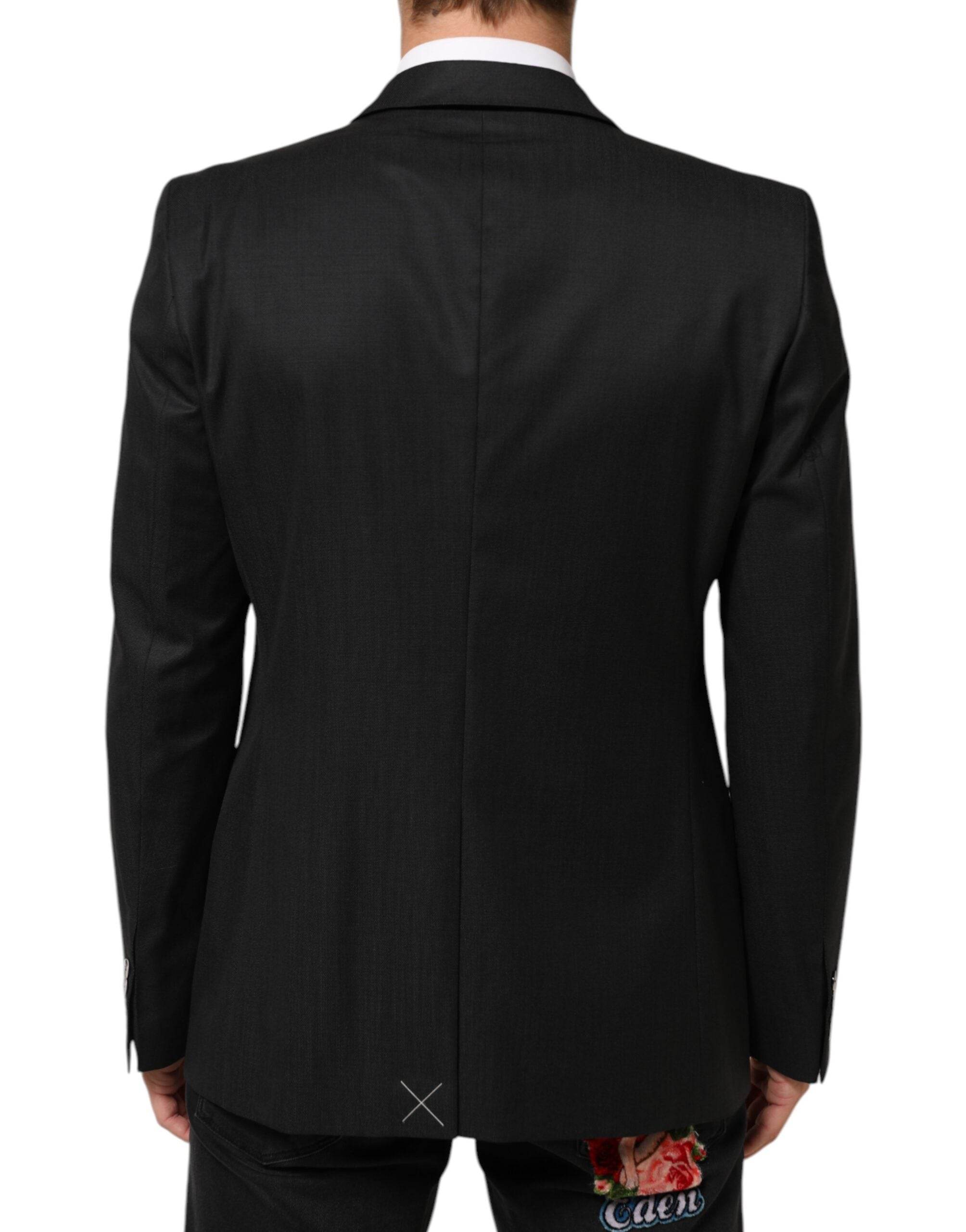 Dolce & Gabbana Black Single Breasted Men Coat MARTINI Blazer - Hilstor