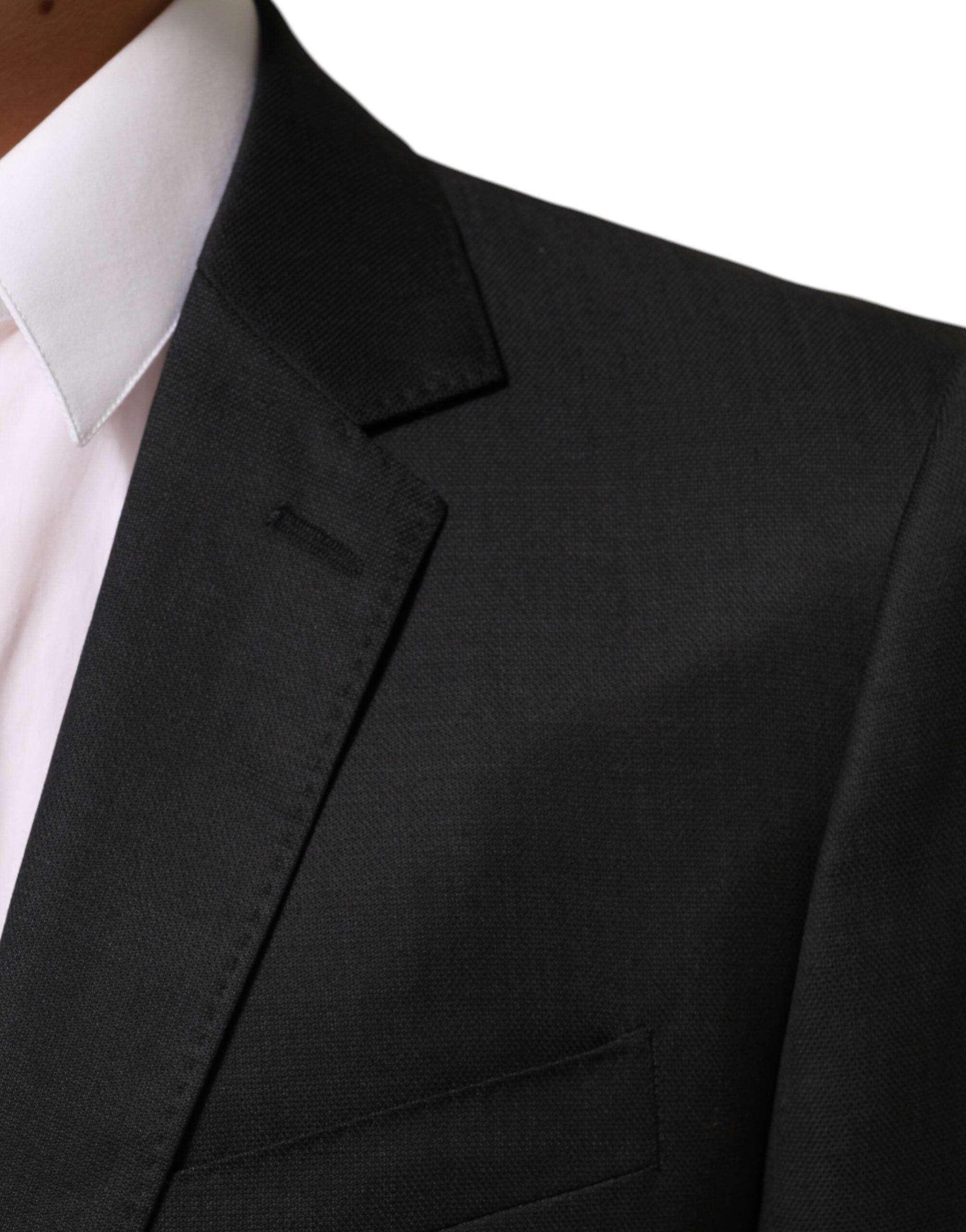 Dolce & Gabbana Black Single Breasted Men Coat MARTINI Blazer - Hilstor