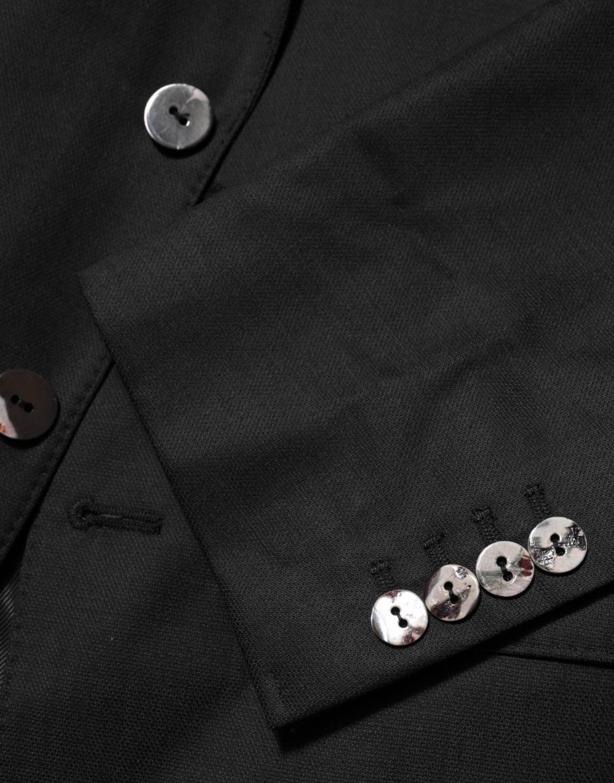 Dolce & Gabbana Black Single Breasted Men Coat MARTINI Blazer - Hilstor