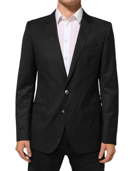 Dolce & Gabbana Black Single Breasted Men Coat MARTINI Blazer - Hilstor