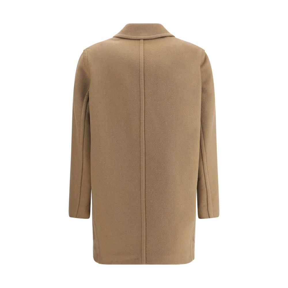 Max Mara Beige Fleece Uldfrakke
