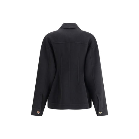 Max Mara Black Fleece Wool Coat