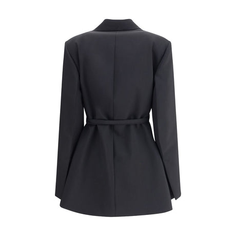 Max Mara Black Fleece Wool Full-Length Jacket