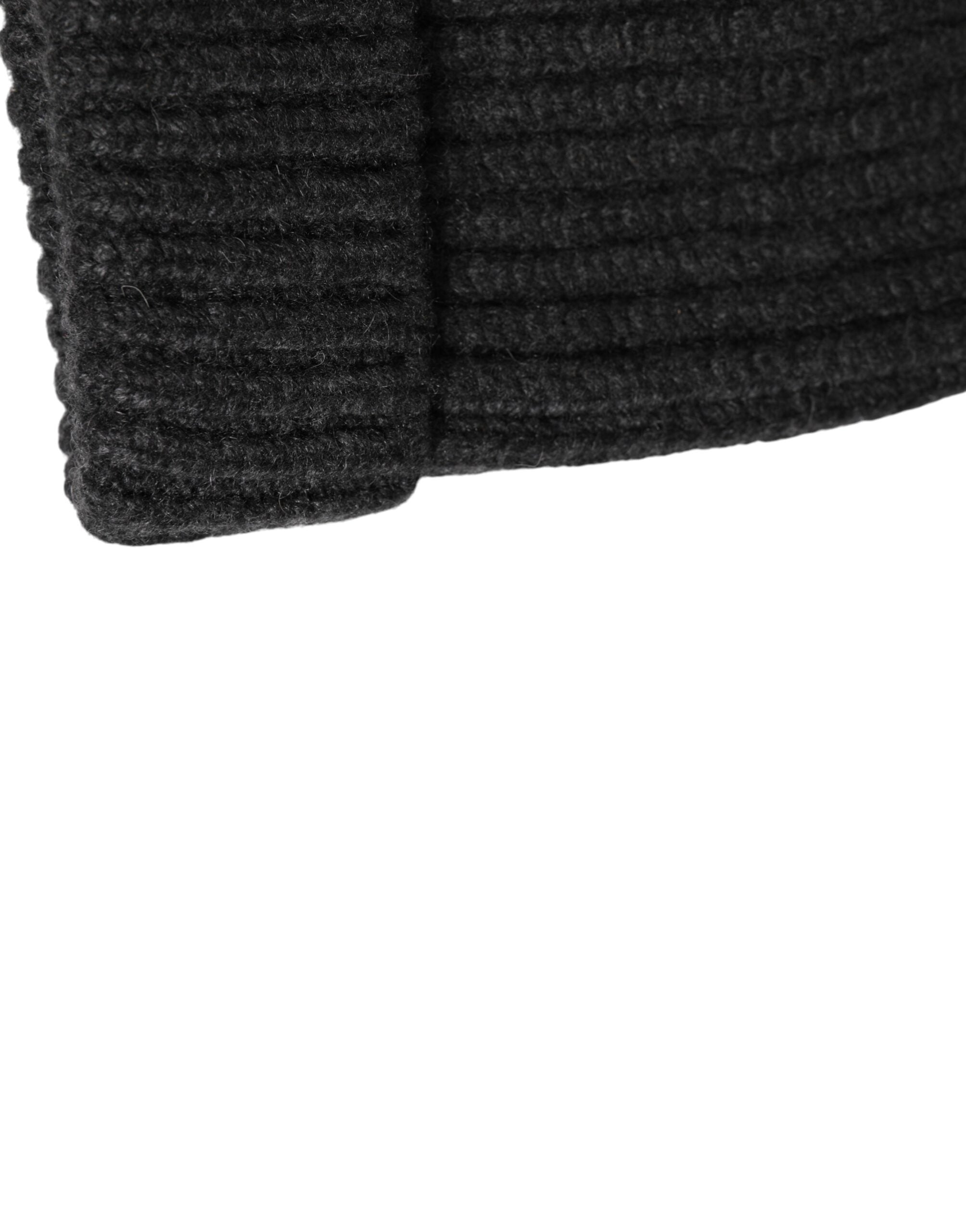 Dolce &amp; Gabbana Sort Cashmere Strikket Hue Herre Capello Hue