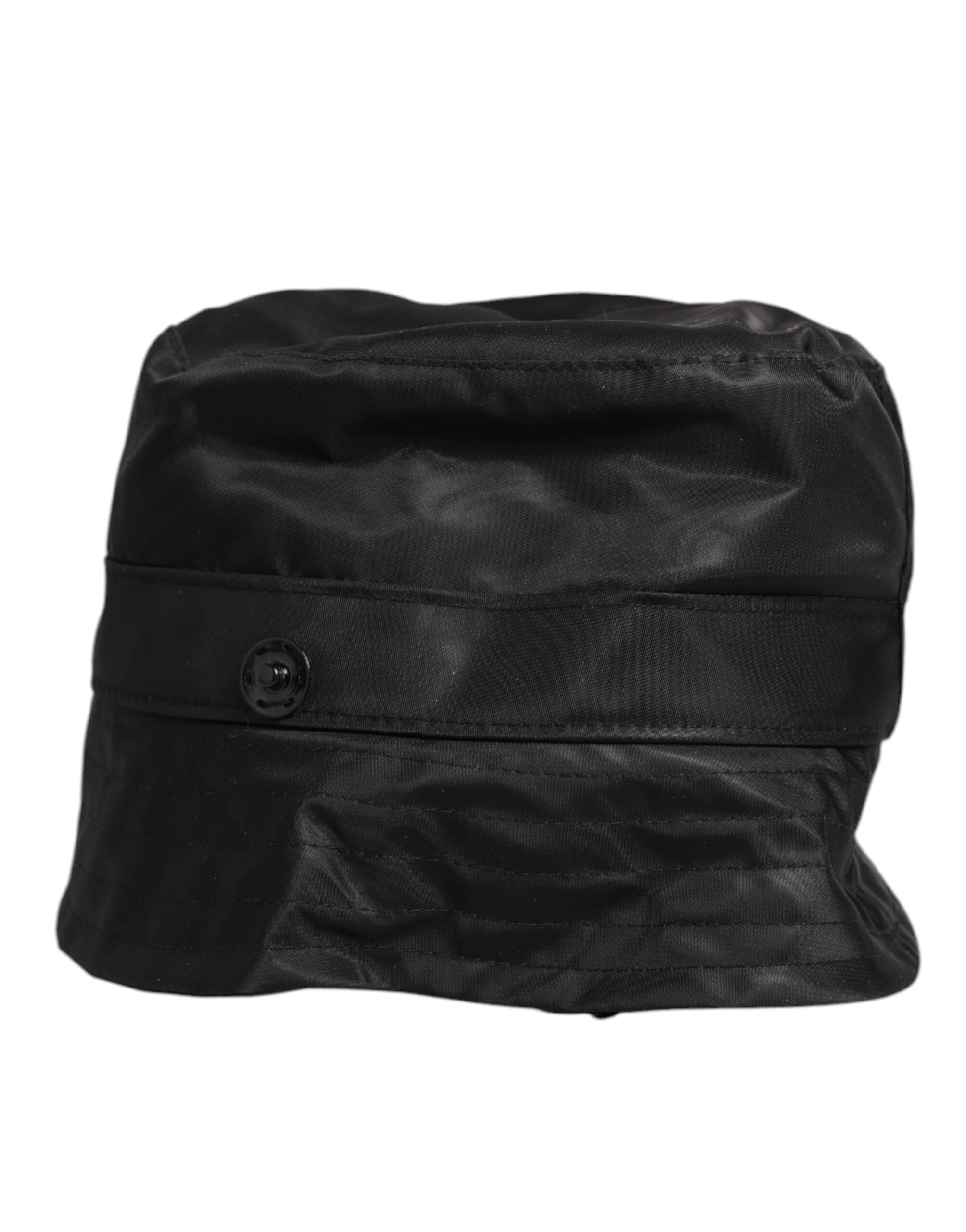 Dolce &amp; Gabbana Sort PVC Bred Skygge Herre Bucket Capello Hat