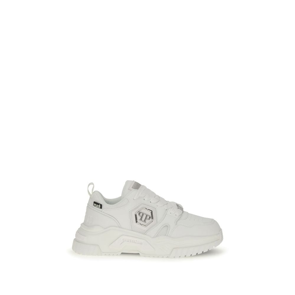 Philipp Plein hvide polyester atletiske sneakers