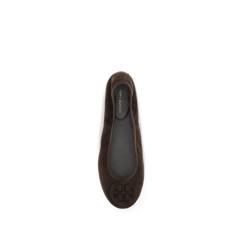 Tory Burch Brune Kalveskinds Bos Taurus Ballerinasko