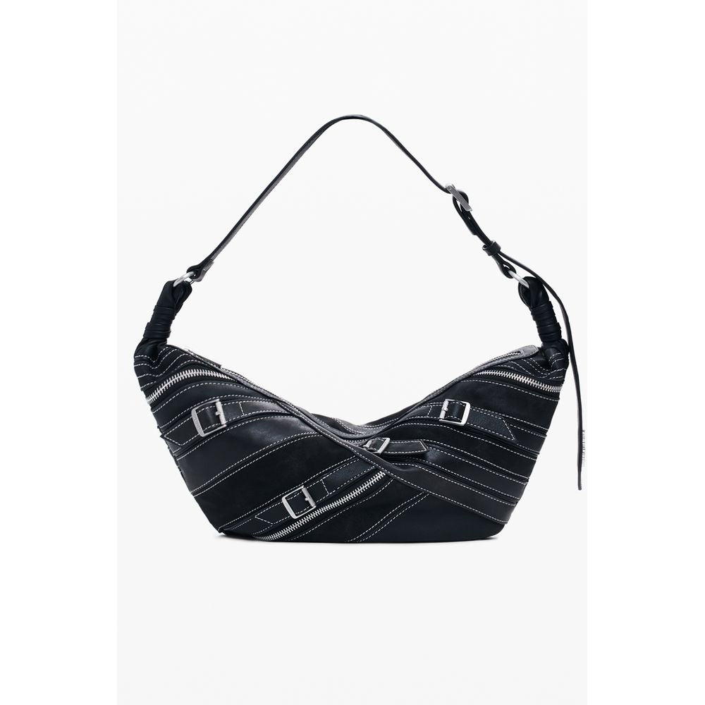 Desigual Nero Poliuretano Women Shoulder Bag