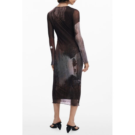 Desigual Brown Polyester Women Dress