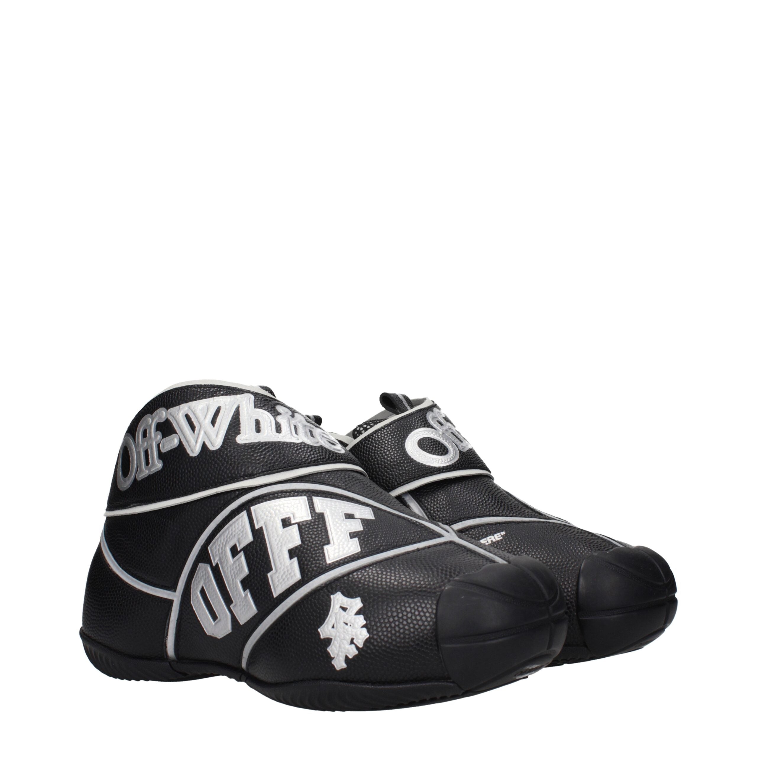 Off-white sorte læder high top sneakers