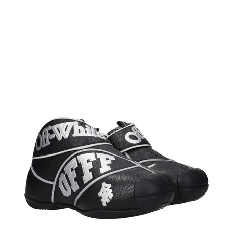Off-white sorte læder high top sneakers