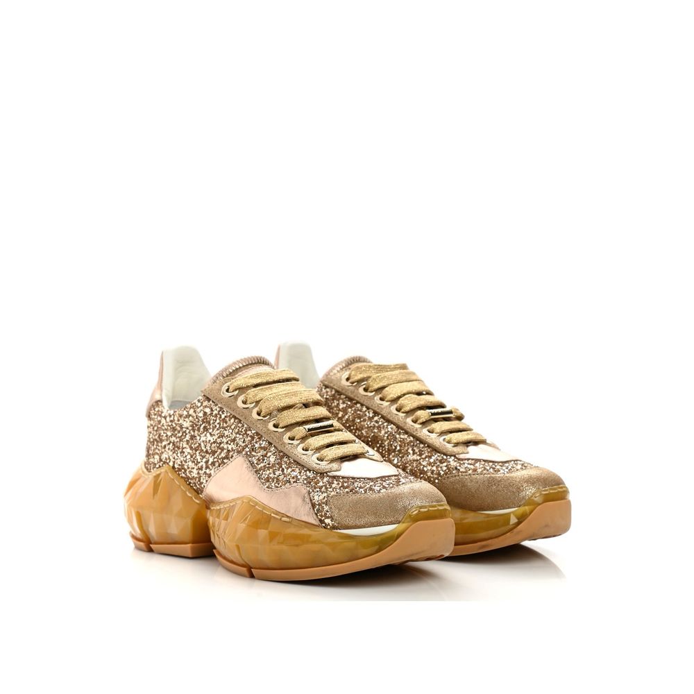 Jimmy Choo Guld Chunky Sneakers i Kalveskind