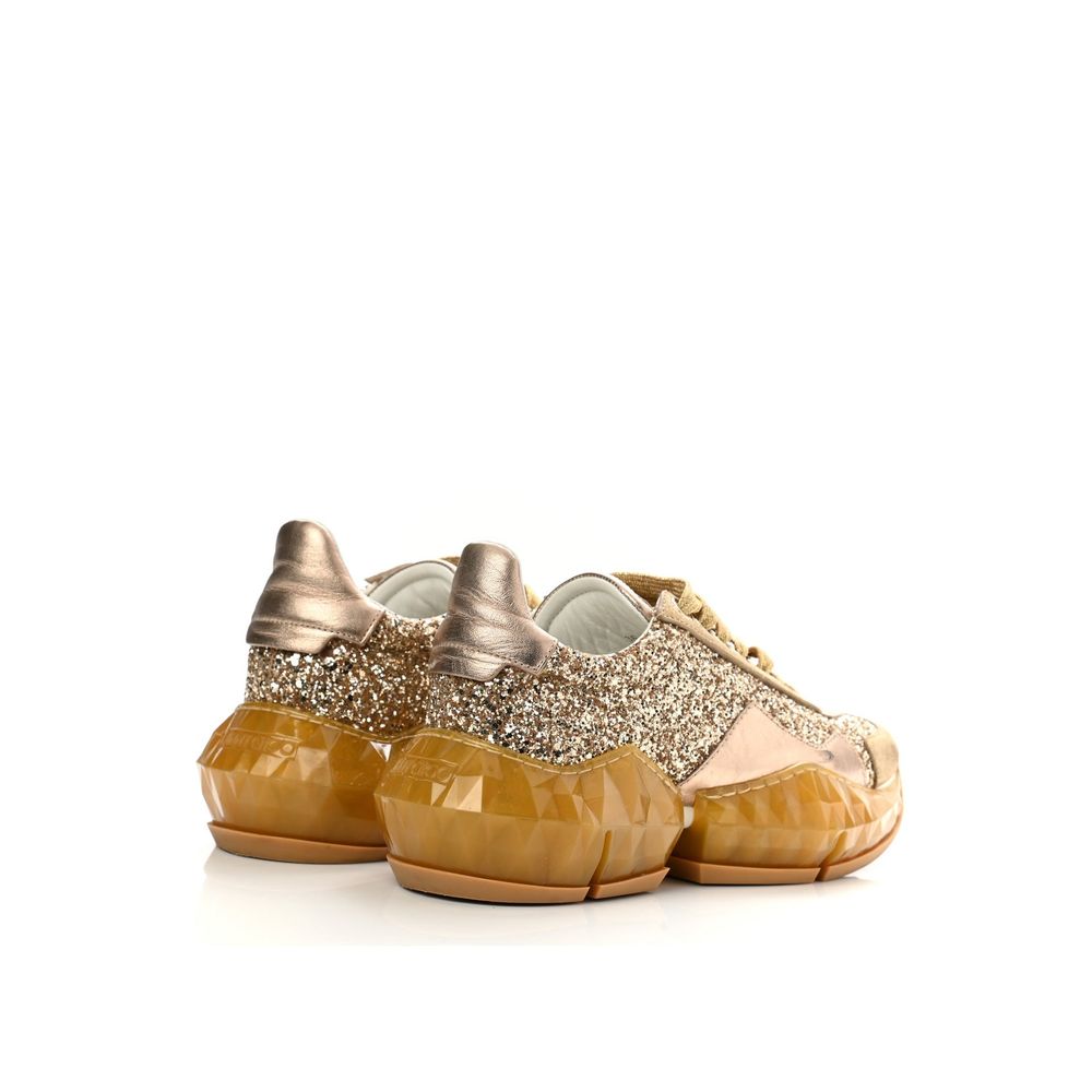 Jimmy Choo Guld Chunky Sneakers i Kalveskind
