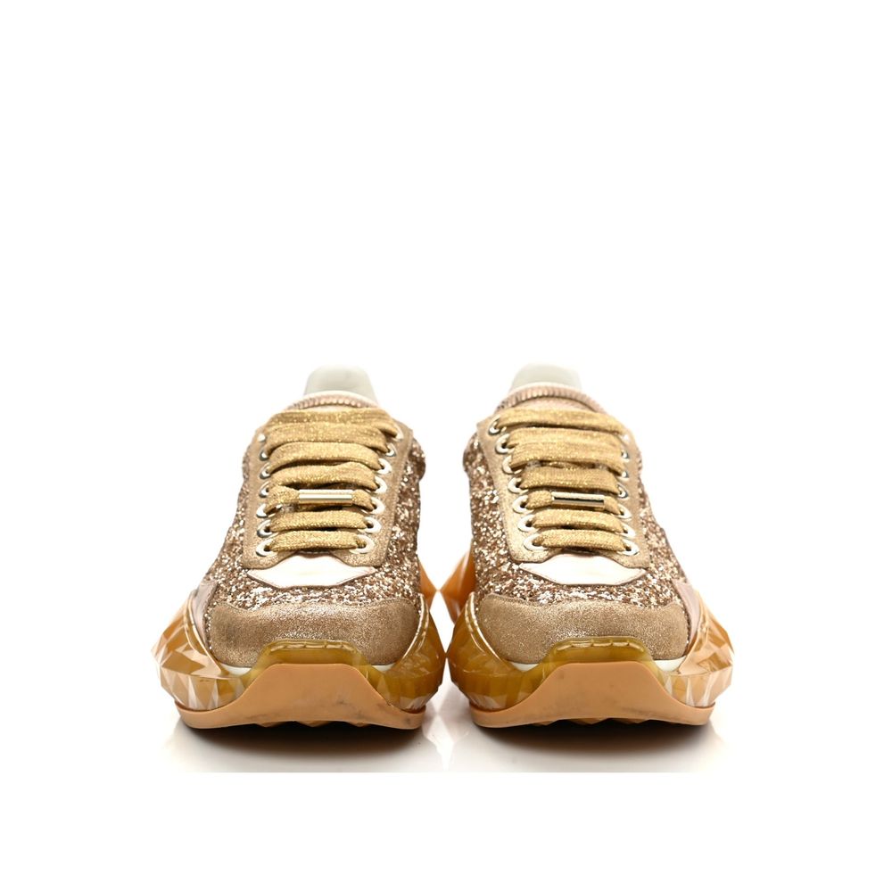 Jimmy Choo Guld Chunky Sneakers i Kalveskind