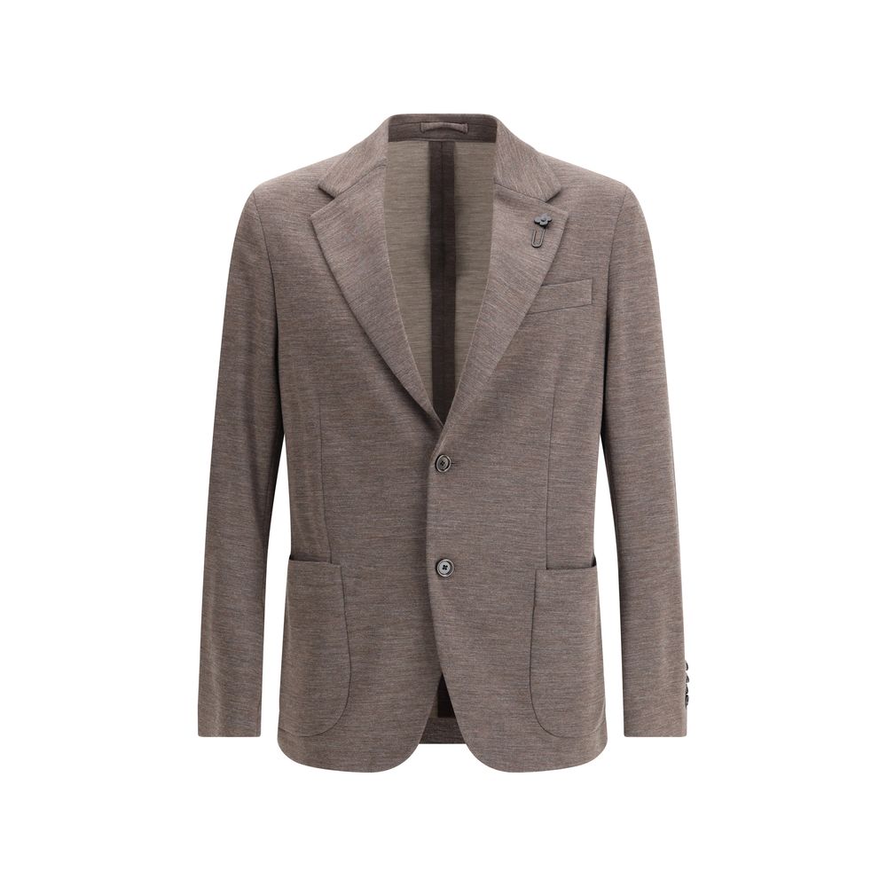 Lardini Brun Fleece Uldblazer