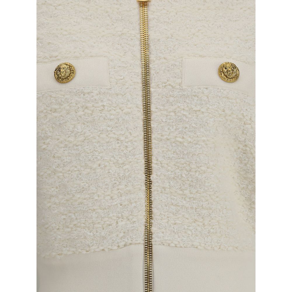 Balmain Hvid Viskose Bomber