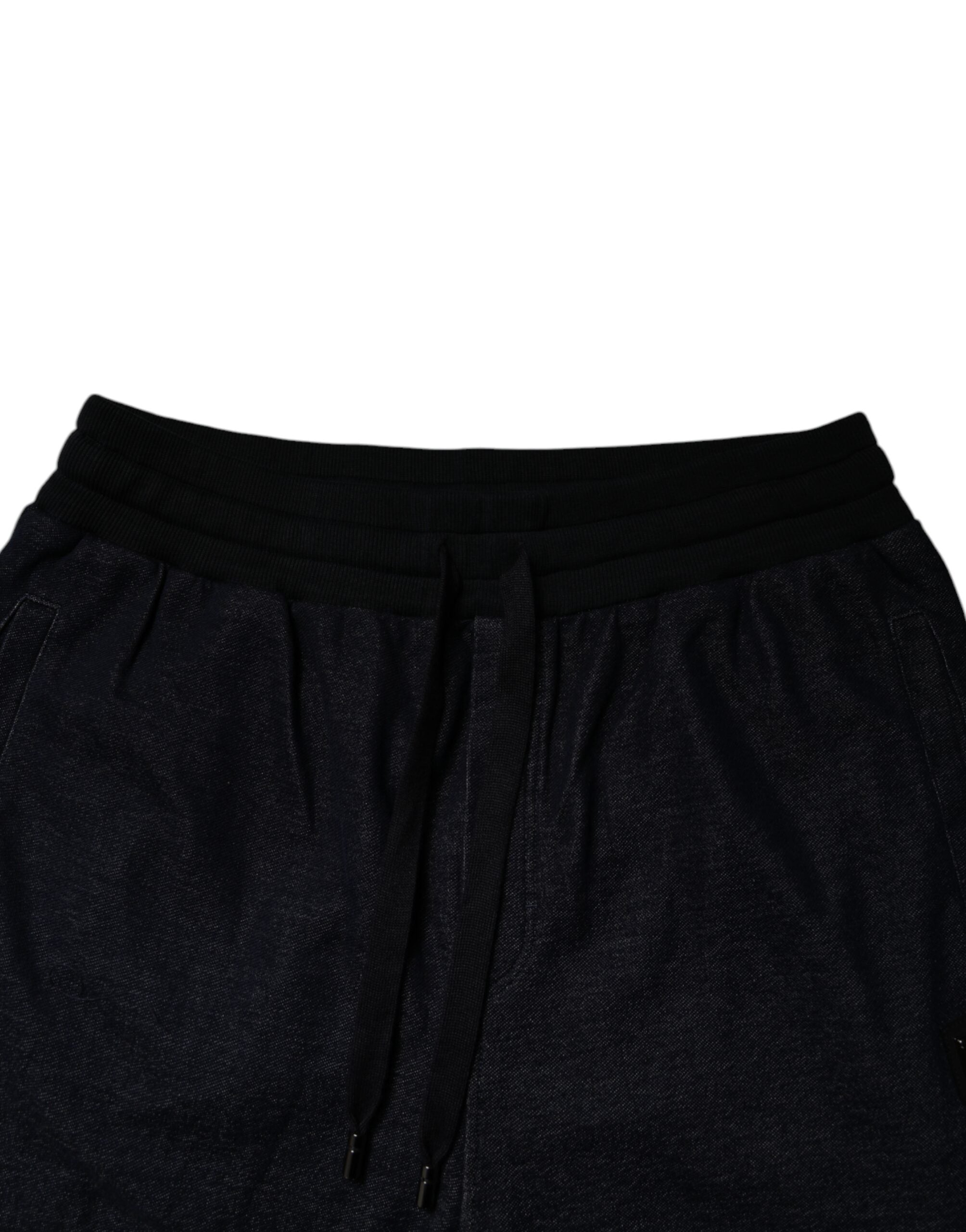 Dolce & Gabbana Black Cotton Blend Men Jogger Trouser Pants