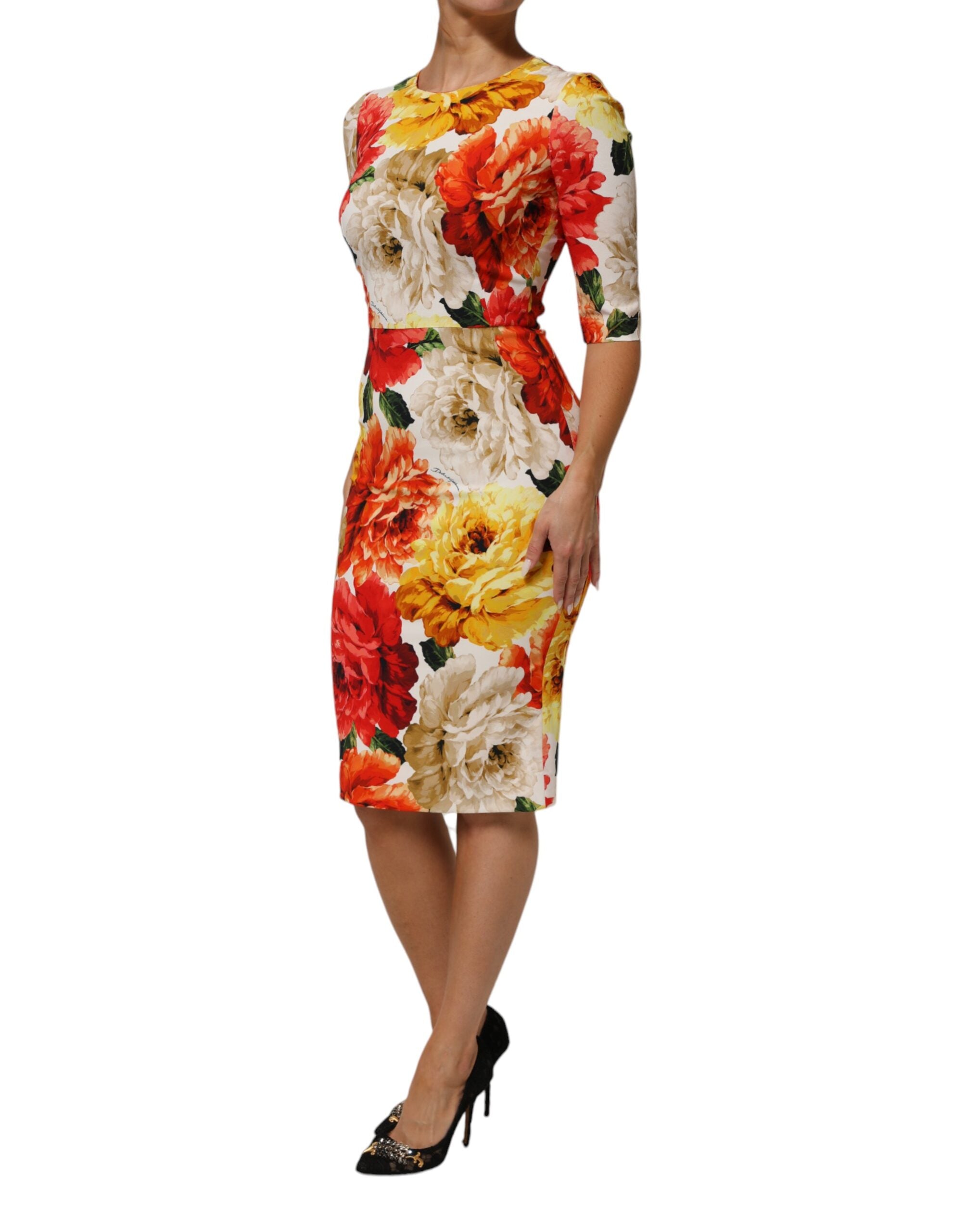 Dolce &amp; Gabbana Flerfärgad Blommig Viskosklänning