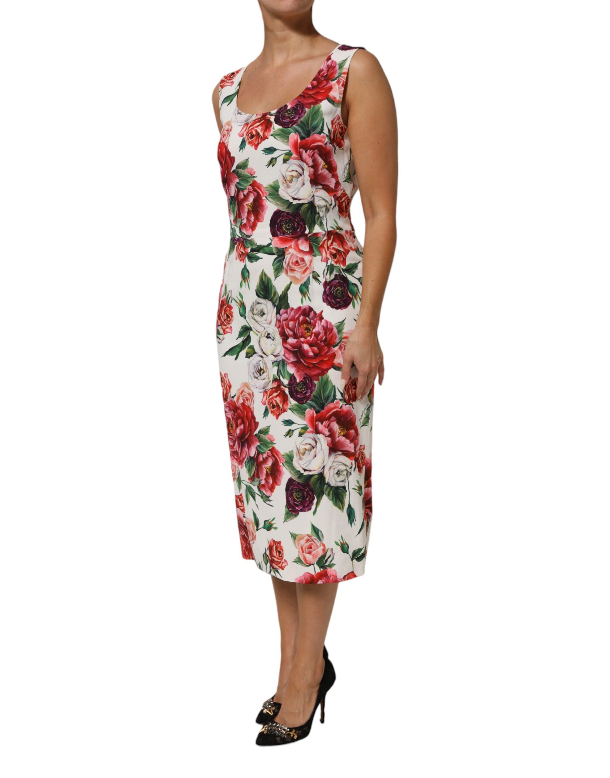 Dolce &amp; Gabbana Flerfarvet Blomsterprint Viskose Kjole