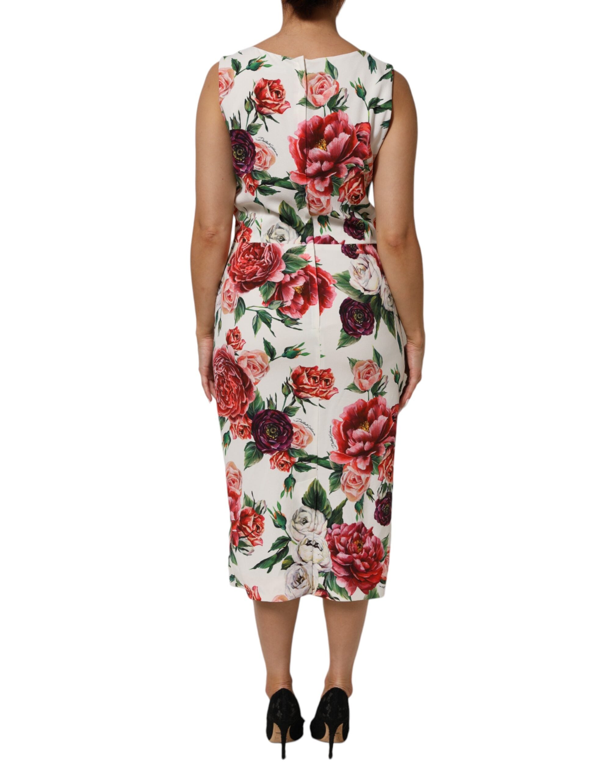 Dolce &amp; Gabbana Flerfarvet Blomsterprint Viskose Kjole