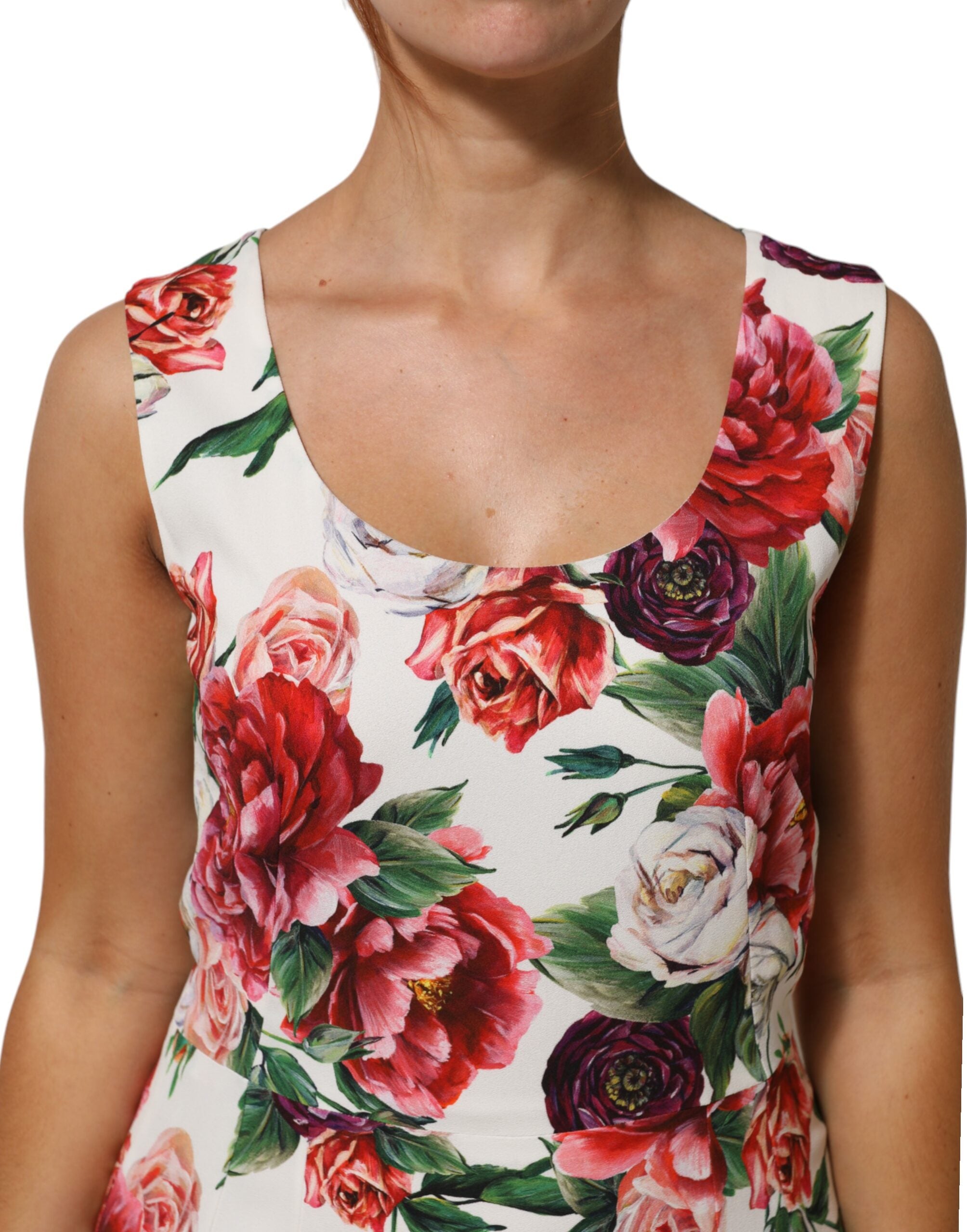 Dolce &amp; Gabbana Flerfarvet Blomsterprint Viskose Kjole