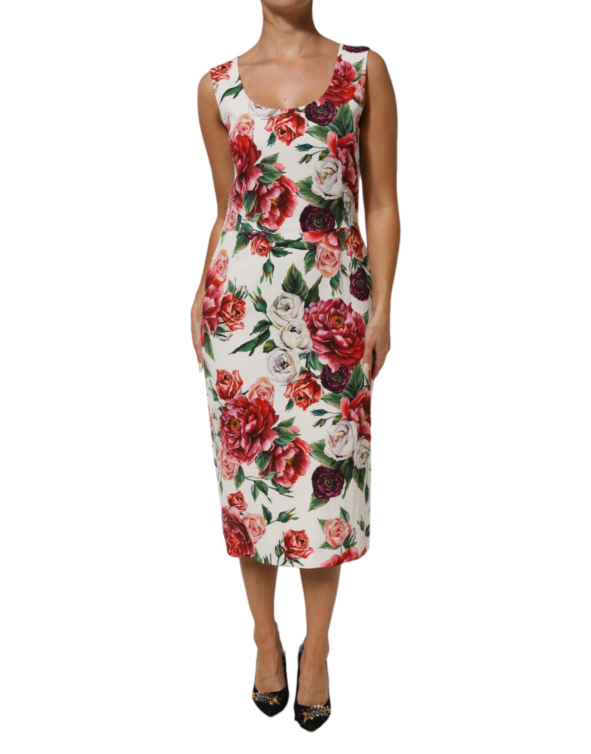 Dolce &amp; Gabbana Flerfarvet Blomsterprint Viskose Kjole