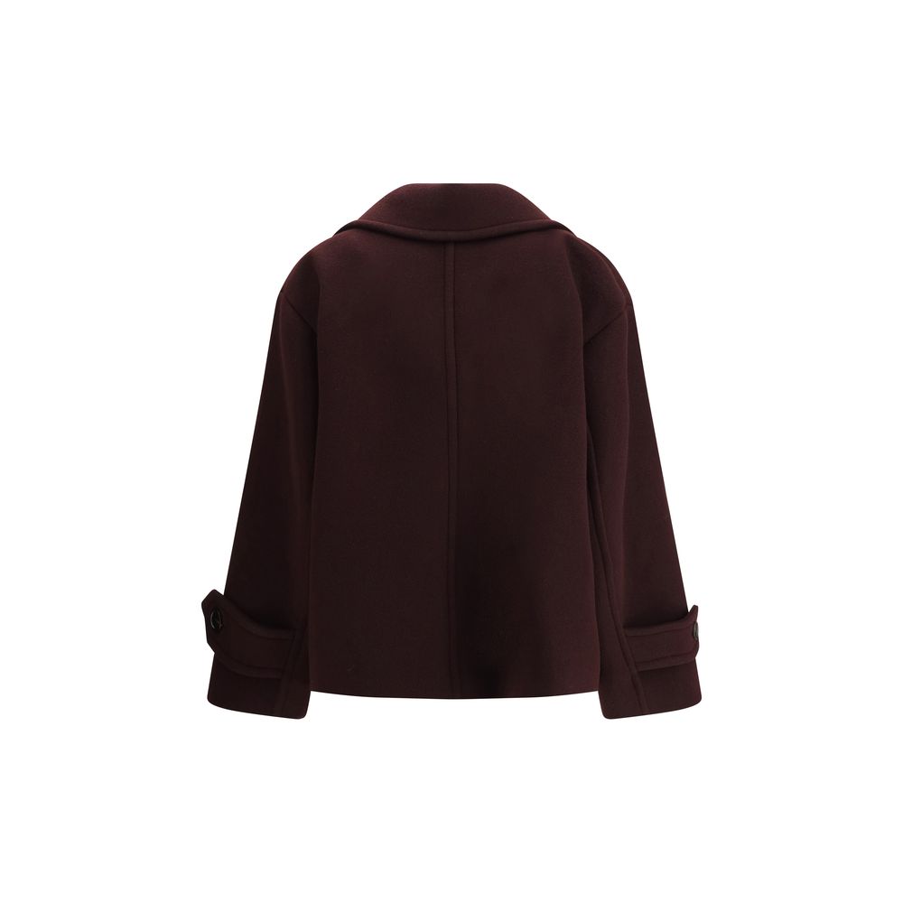 Chloé Bordeaux fleece uldfrakke