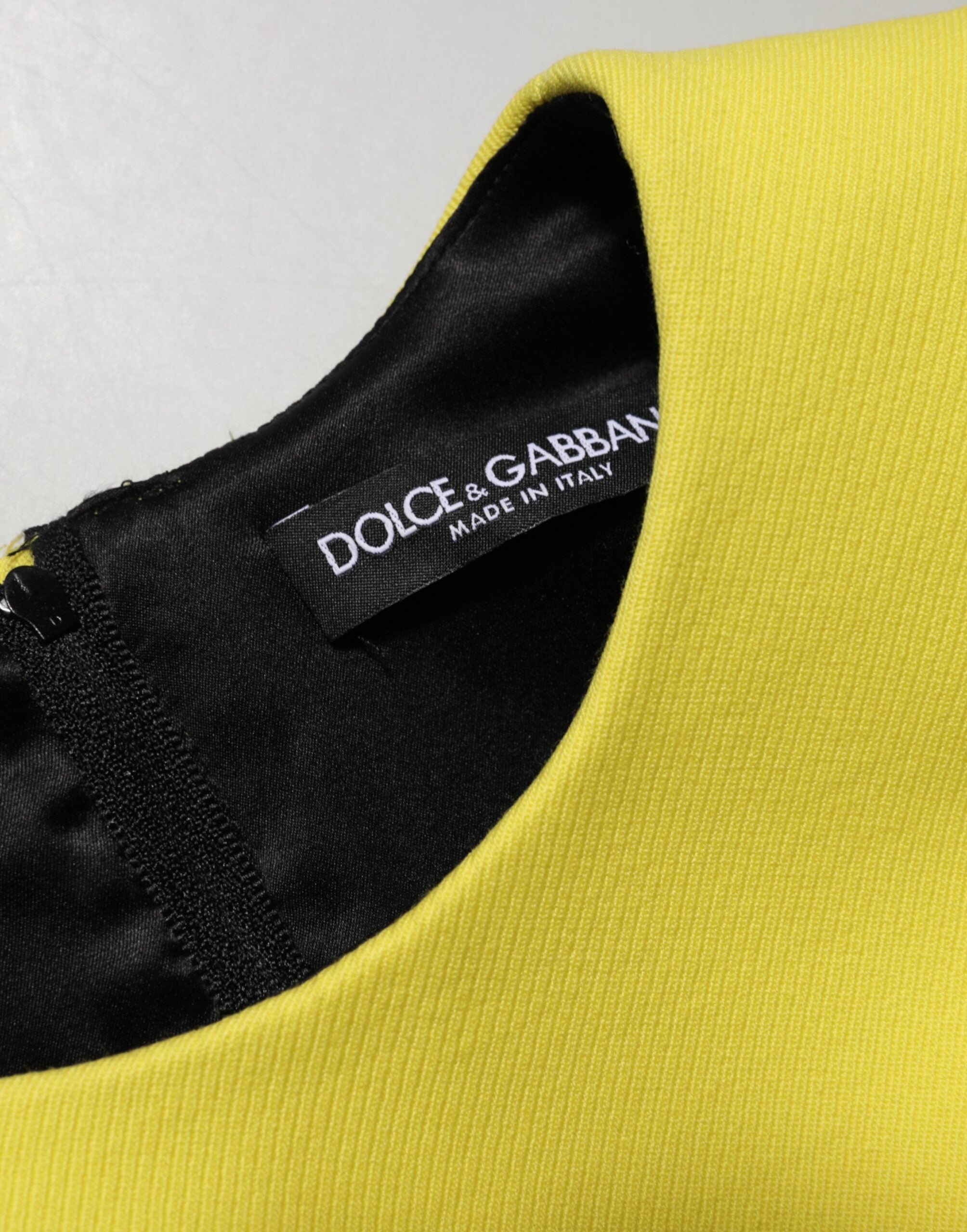 Dolce &amp; Gabbana Gul A-formet Ærmeløs Minikjole