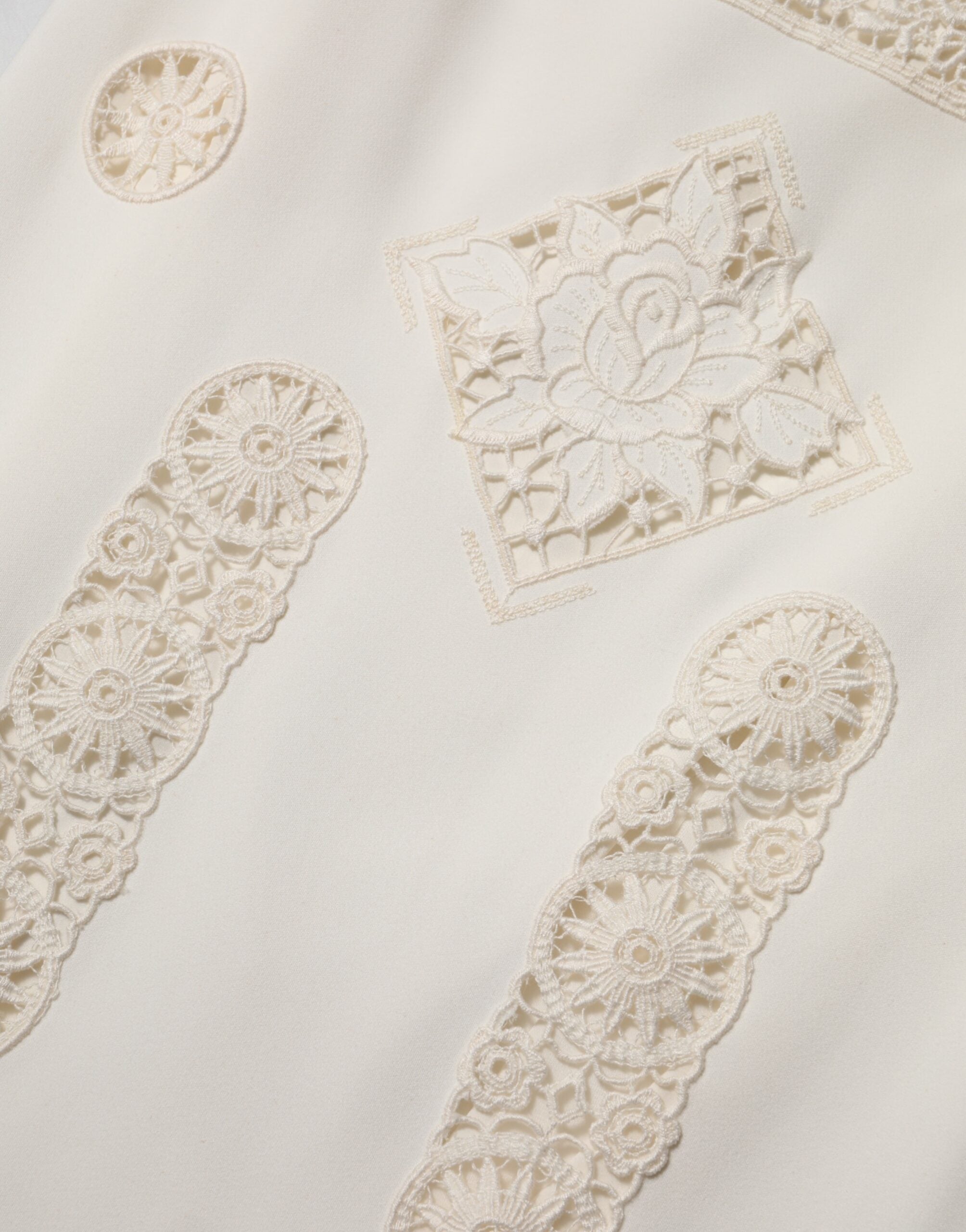 Dolce &amp; Gabbana Hvid Blomsterblonder Ærmeløs Midikjole