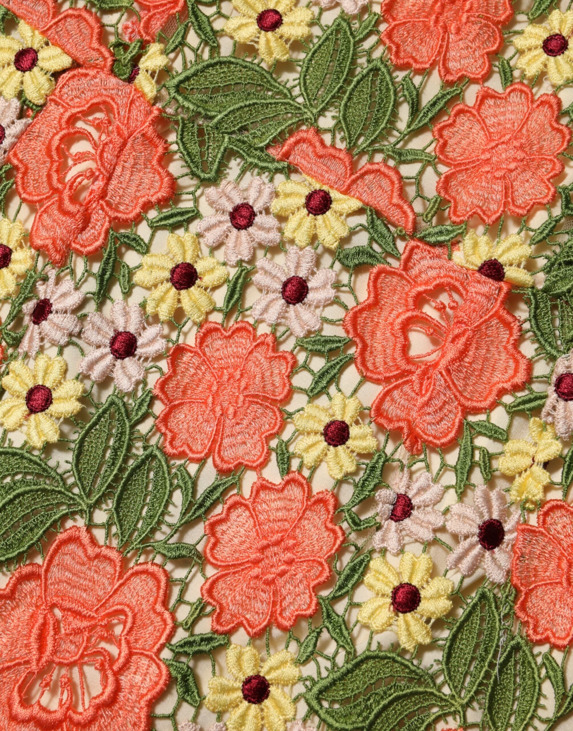Dolce &amp; Gabbana Multifarvet Blomsterbroderet Aline Minikjole