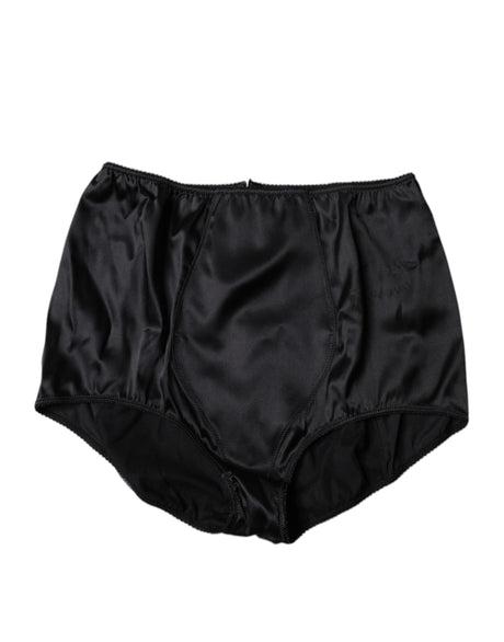 Dolce & Gabbana Black Silk Stretch High Waist Girdle Underwear
