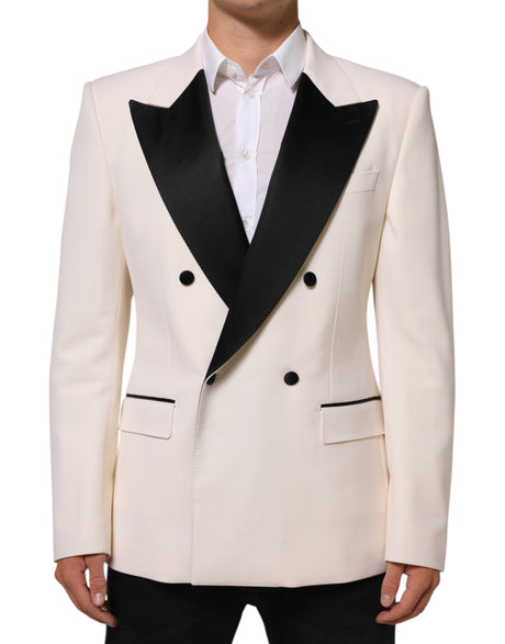 Dolce & Gabbana White SICILIA Double-Breasted Suit Blazer