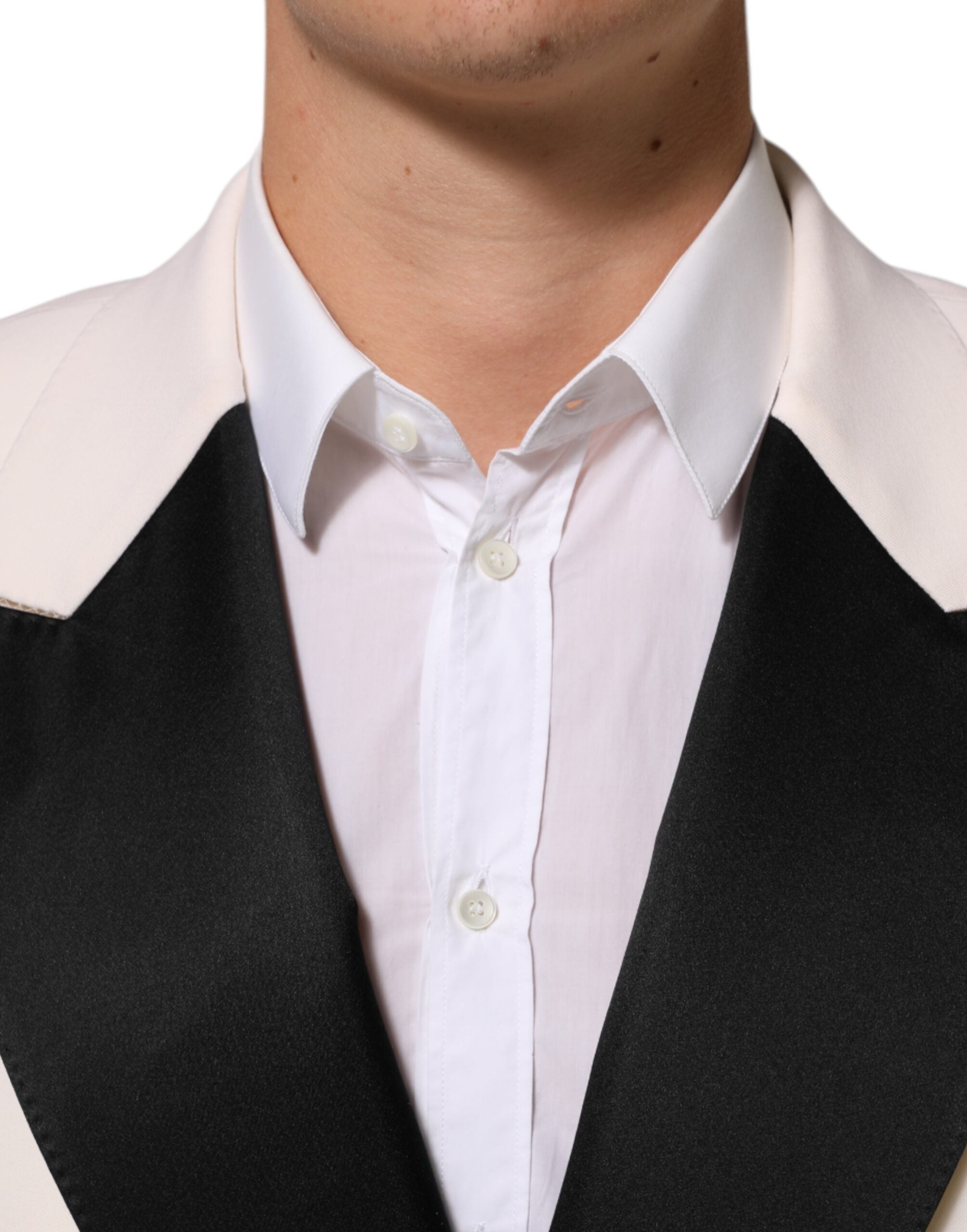 Dolce & Gabbana White SICILIA Double-Breasted Suit Blazer