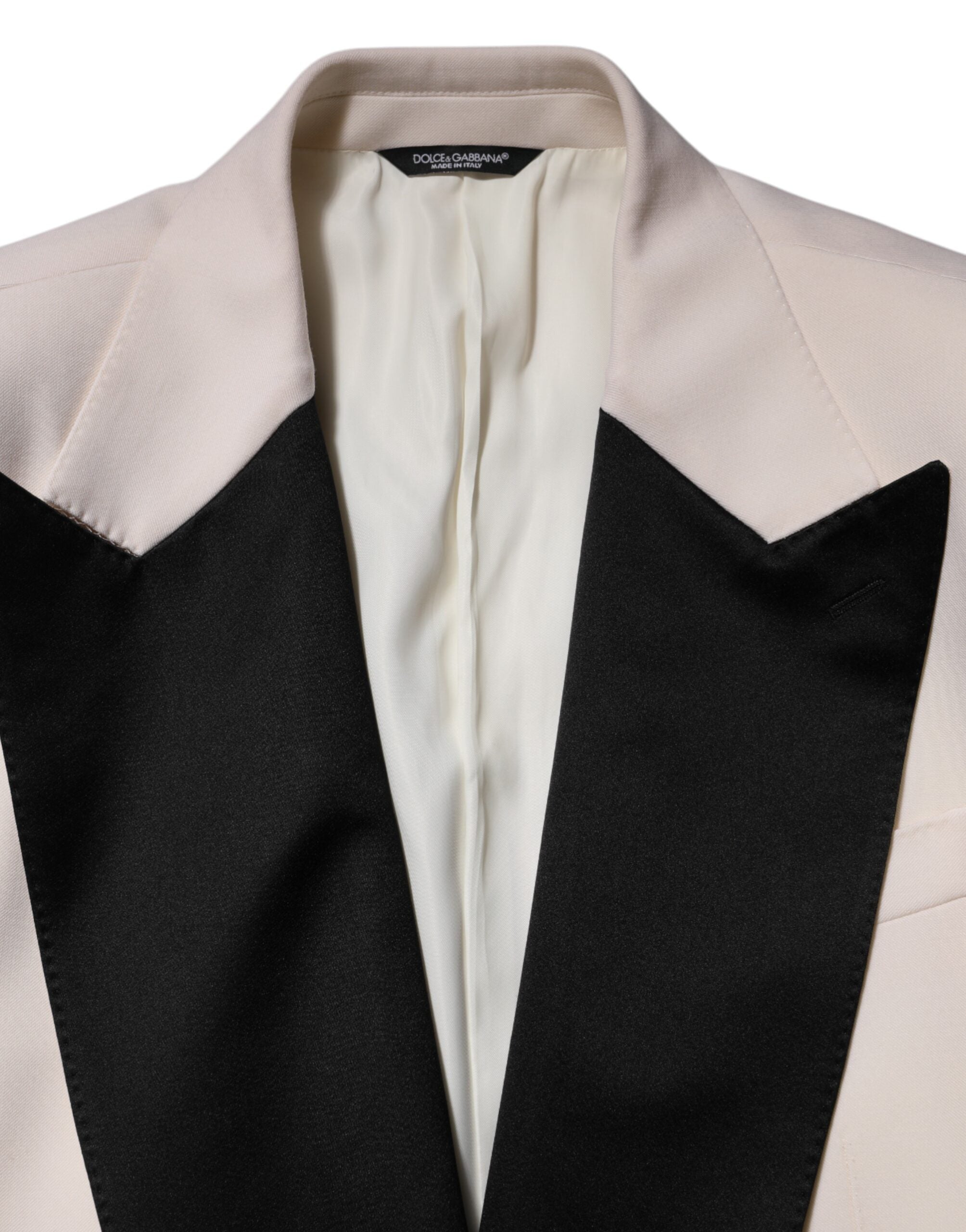 Dolce & Gabbana White SICILIA Double-Breasted Suit Blazer