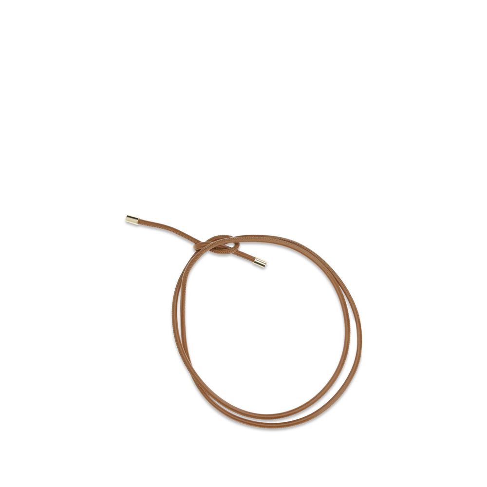 Forte_Forte Tyndt Bos Taurus-bælte i beige kalvelæder