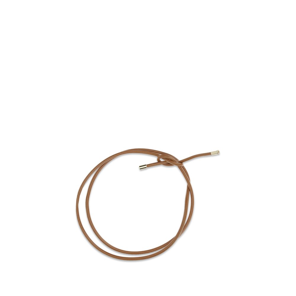 Forte_Forte Tyndt Bos Taurus-bælte i beige kalvelæder