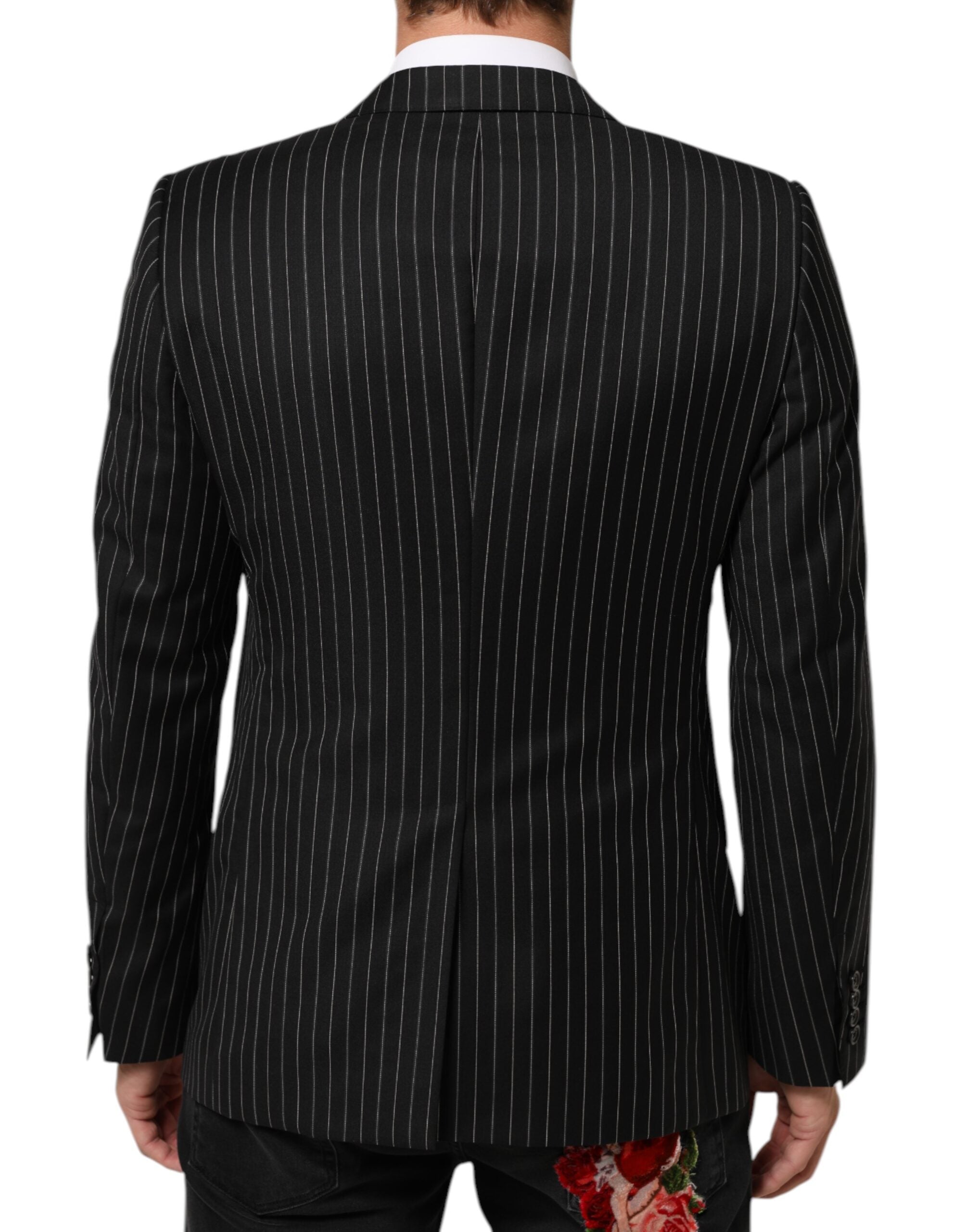 Dolce &amp; Gabbana Sorte Striber MARTINI 1 Knap Habitblazer