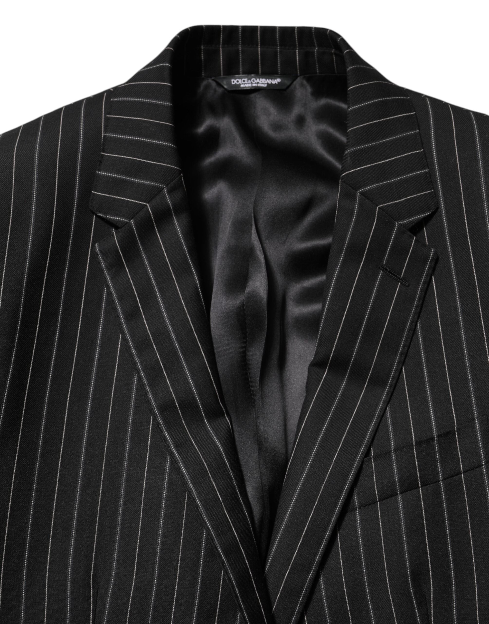 Dolce &amp; Gabbana Sorte Striber MARTINI 1 Knap Habitblazer