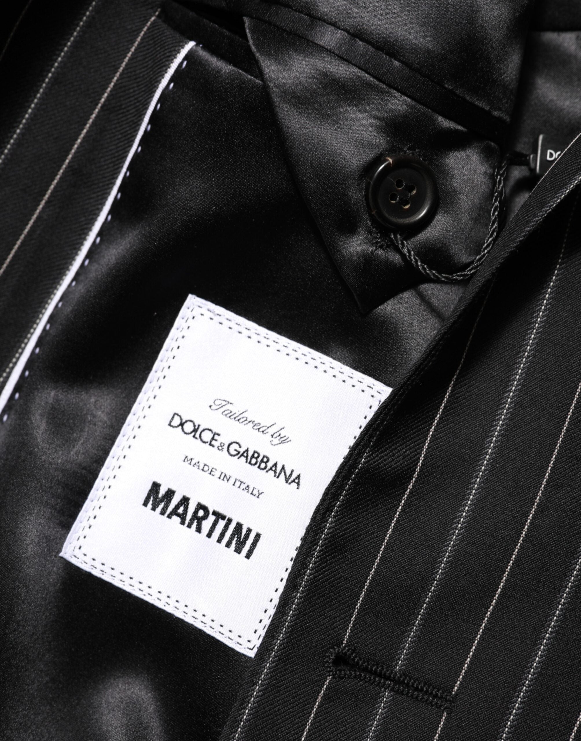 Dolce &amp; Gabbana Sorte Striber MARTINI 1 Knap Habitblazer