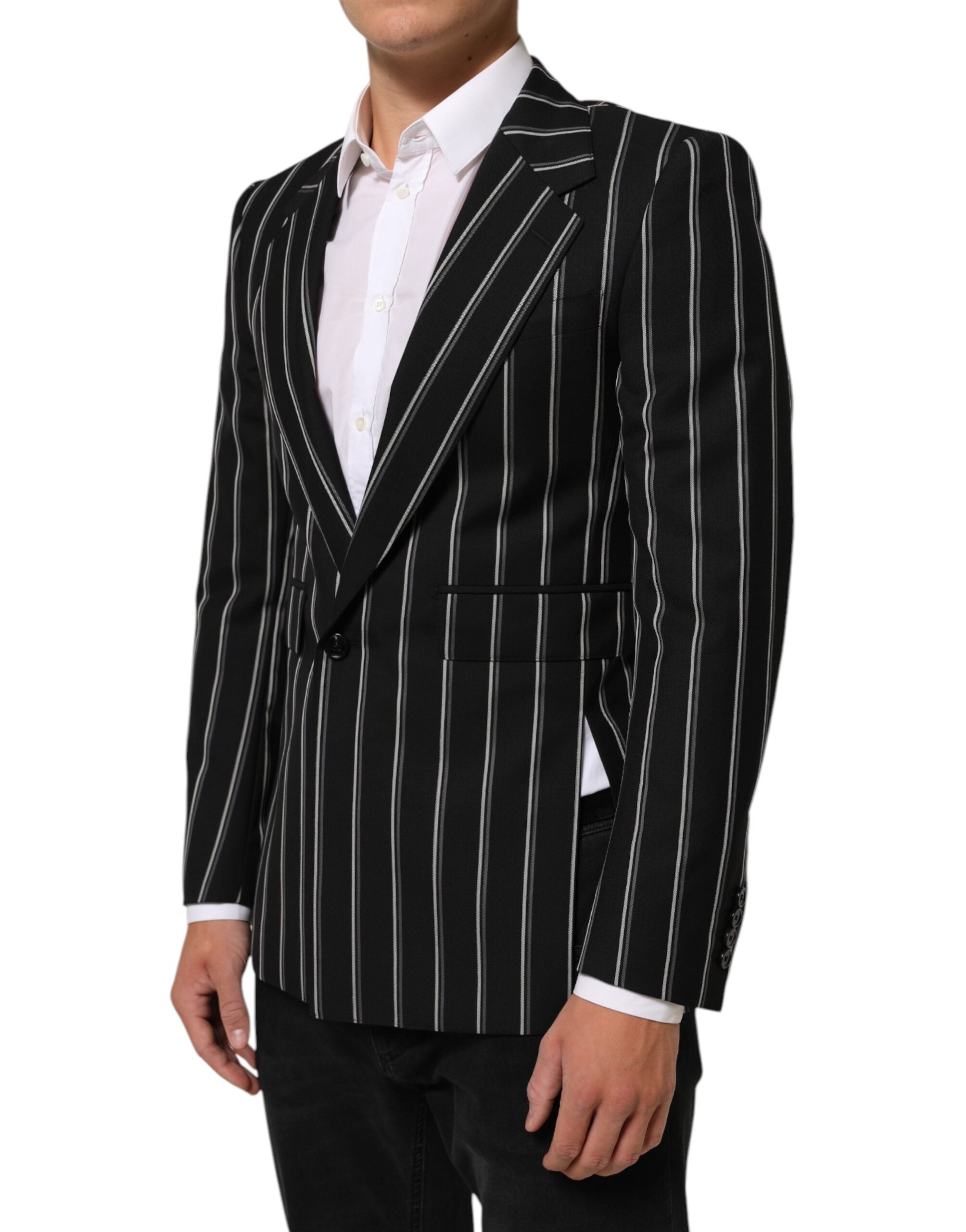Dolce &amp; Gabbana Sorte Striber SICILIA 1 Knap Habitblazer