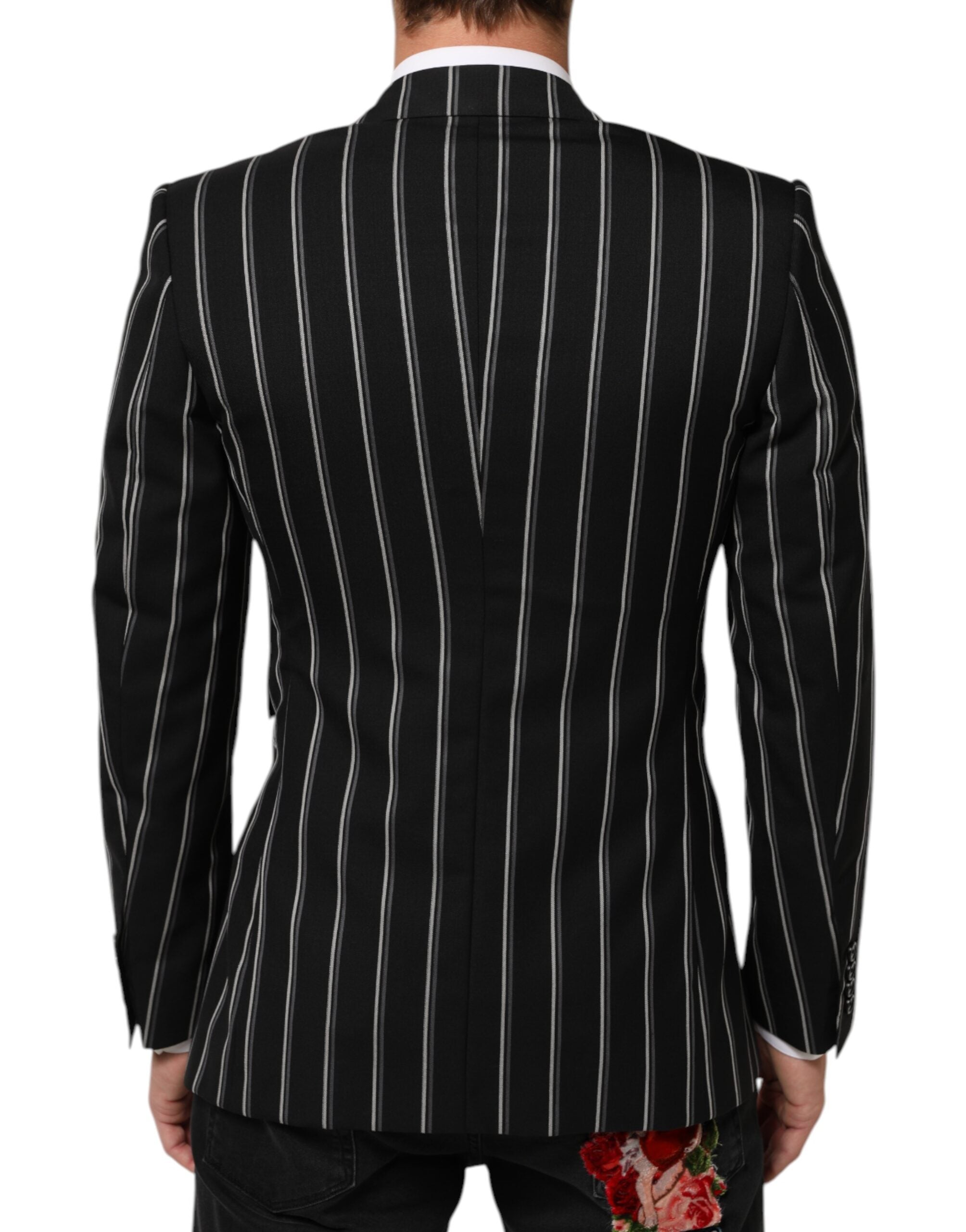 Dolce &amp; Gabbana Sorte Striber SICILIA 1 Knap Habitblazer