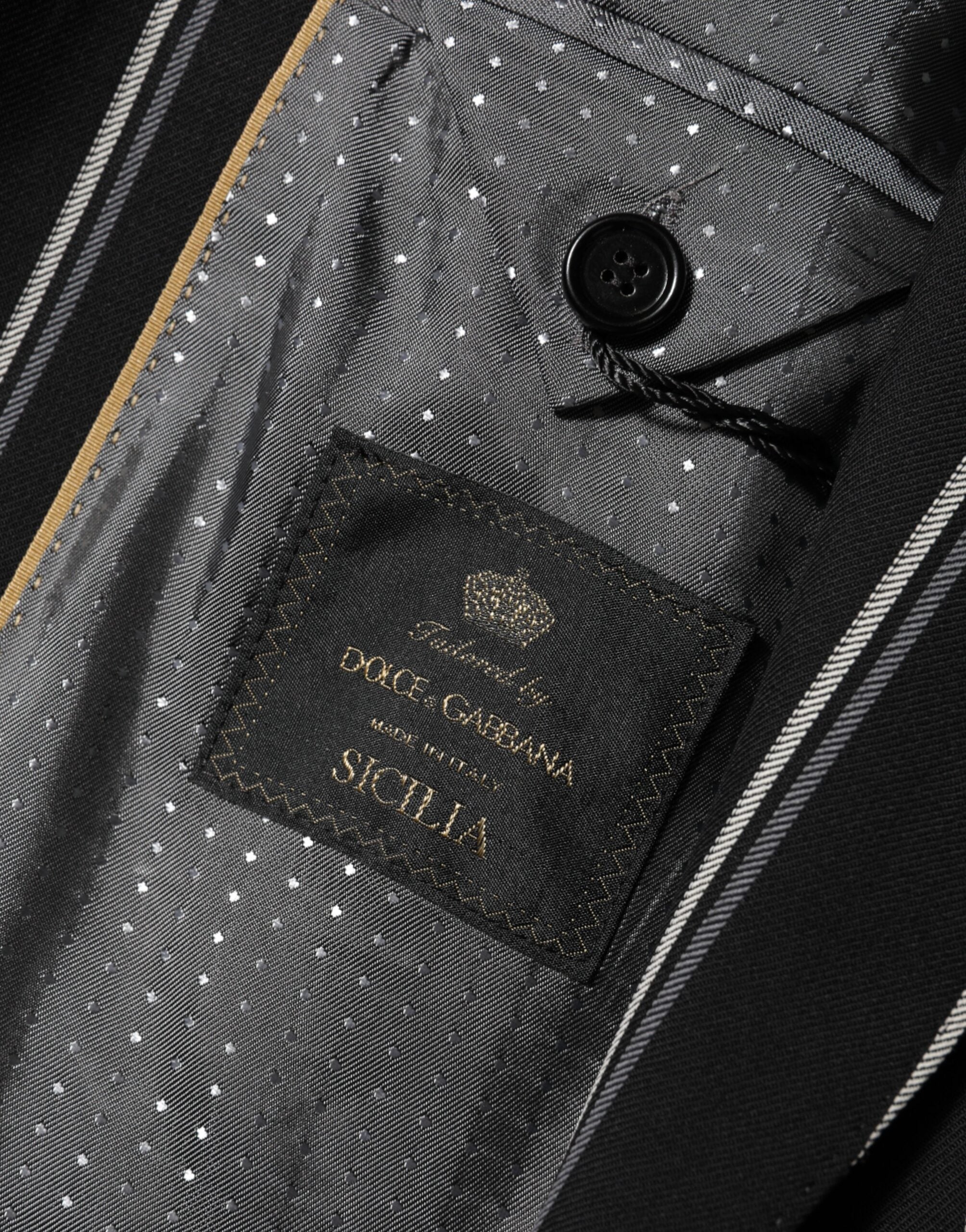 Dolce &amp; Gabbana Sorte Striber SICILIA 1 Knap Habitblazer
