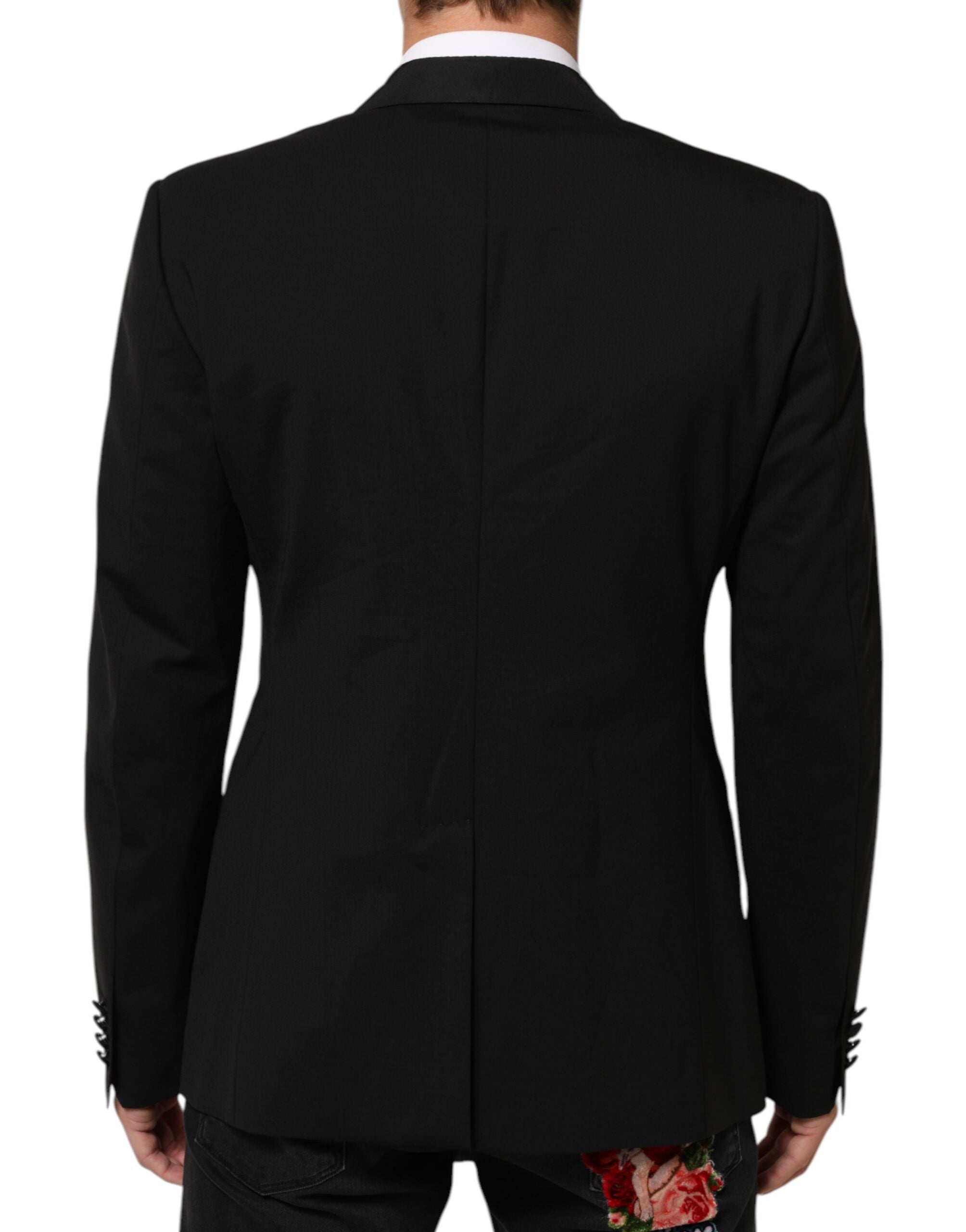 Dolce &amp; Gabbana Sort Uld 2 Knapper Herre Jakkeblazer