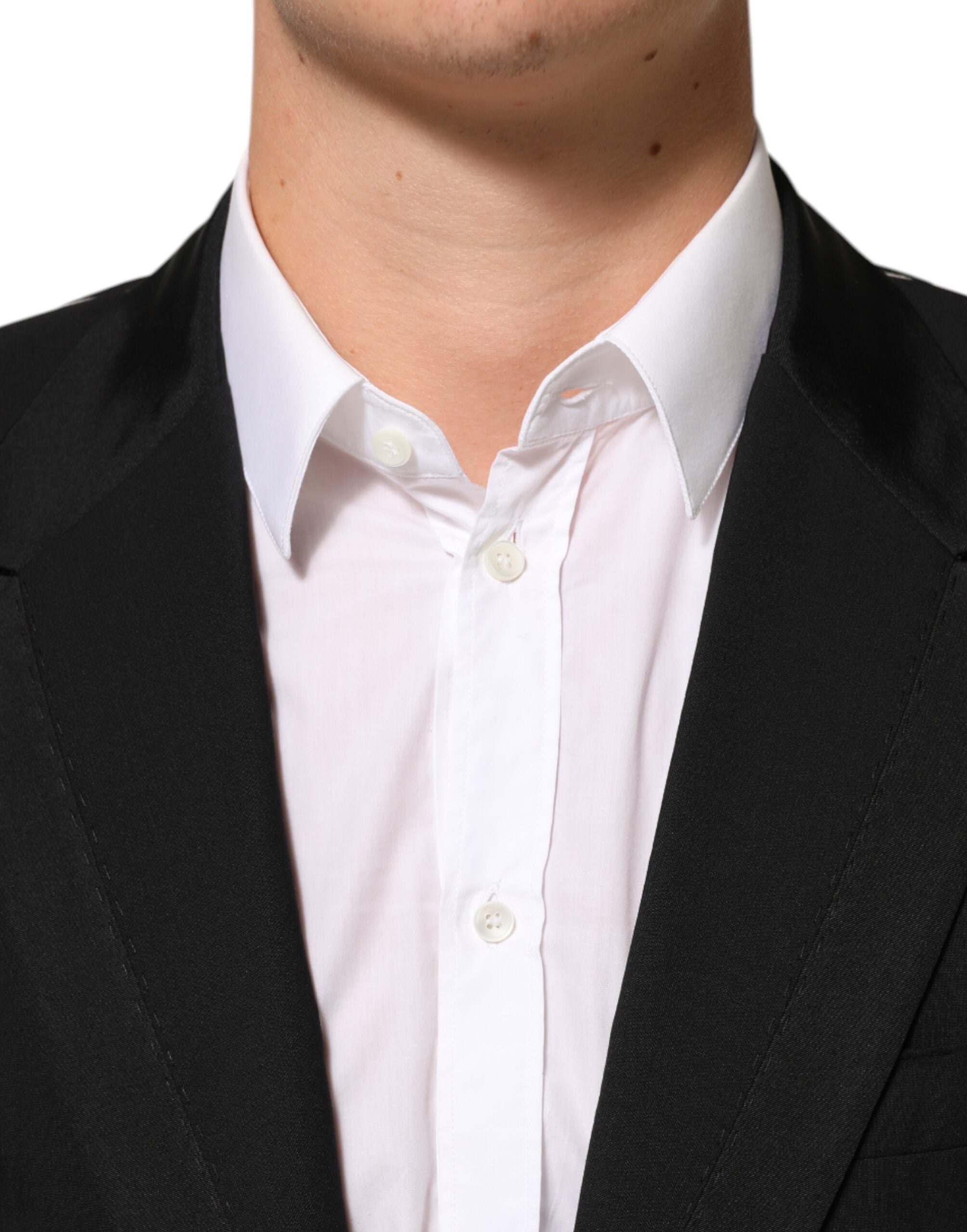 Dolce &amp; Gabbana Sort Uld 2 Knapper Herre Jakkeblazer