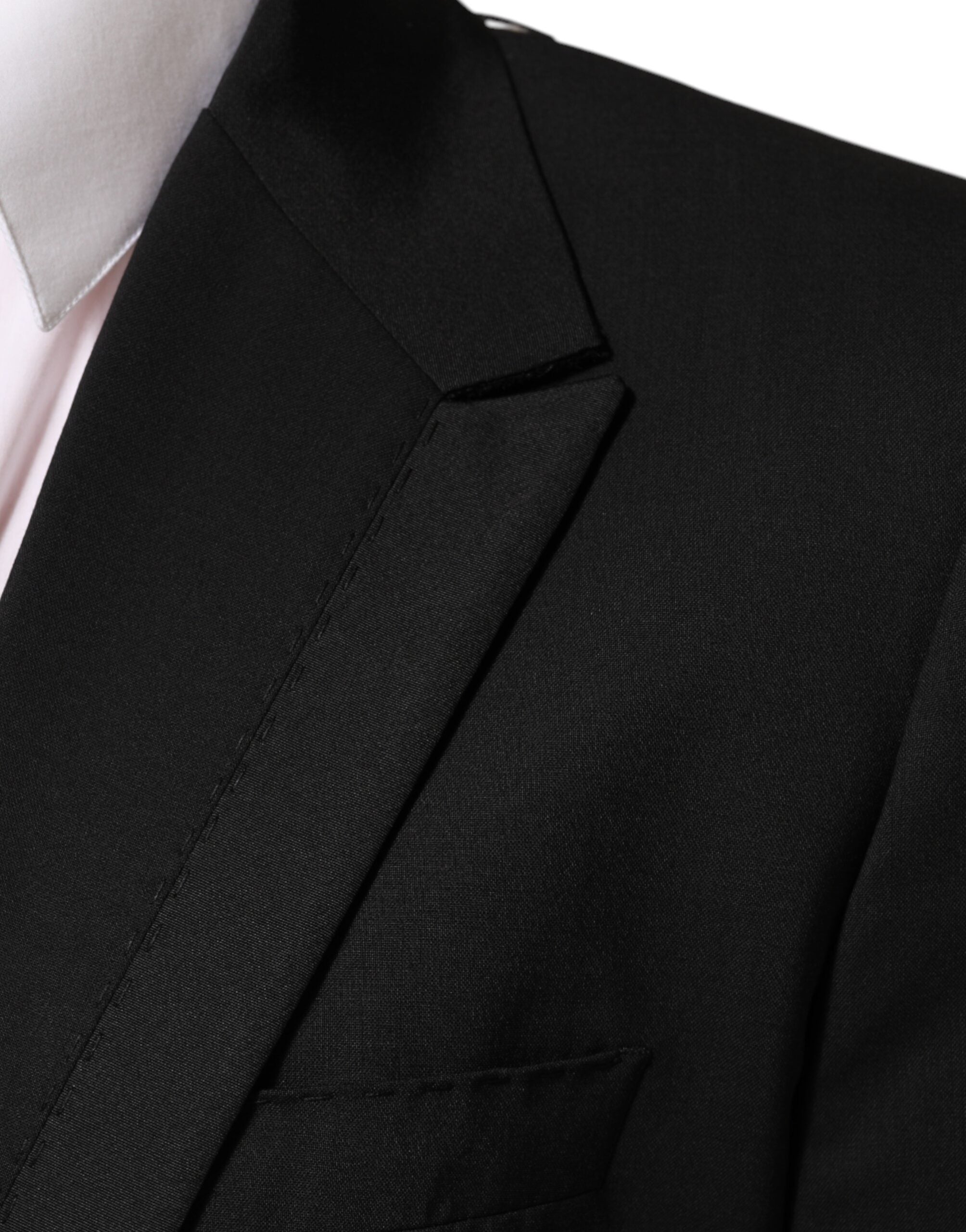 Dolce &amp; Gabbana Sort Uld 2 Knapper Herre Jakkeblazer