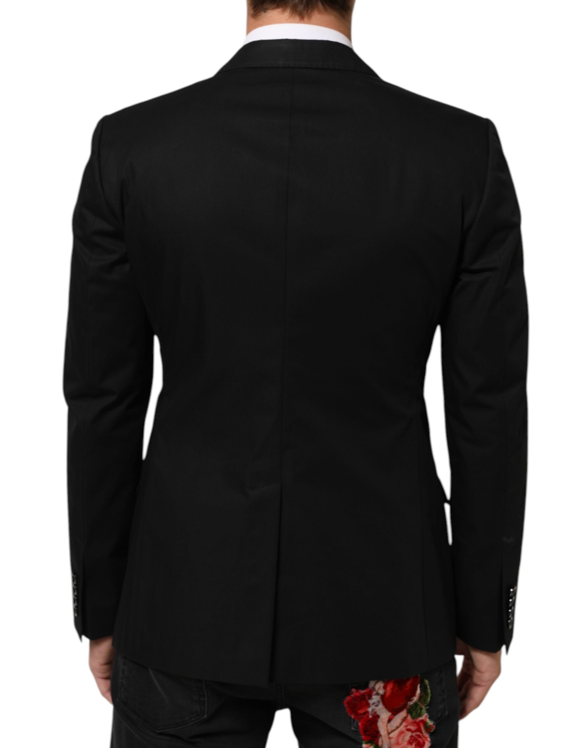 Dolce &amp; Gabbana Sort Uld 2 Knapper Herre Jakkeblazer
