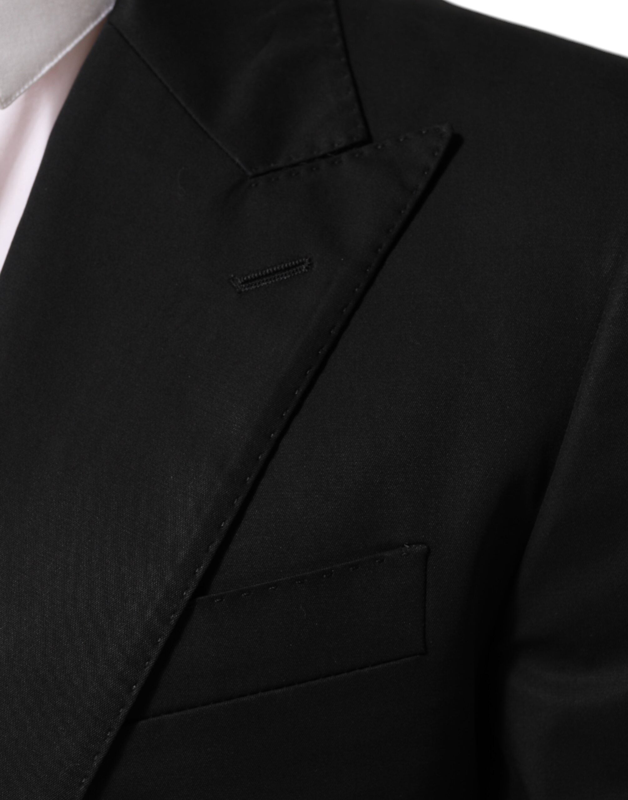 Dolce &amp; Gabbana Sort Uld 2 Knapper Herre Jakkeblazer