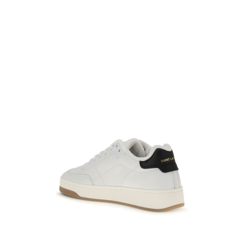 Saint Laurent Hvide Kalveskinds Bos Taurus Lave Sneakers